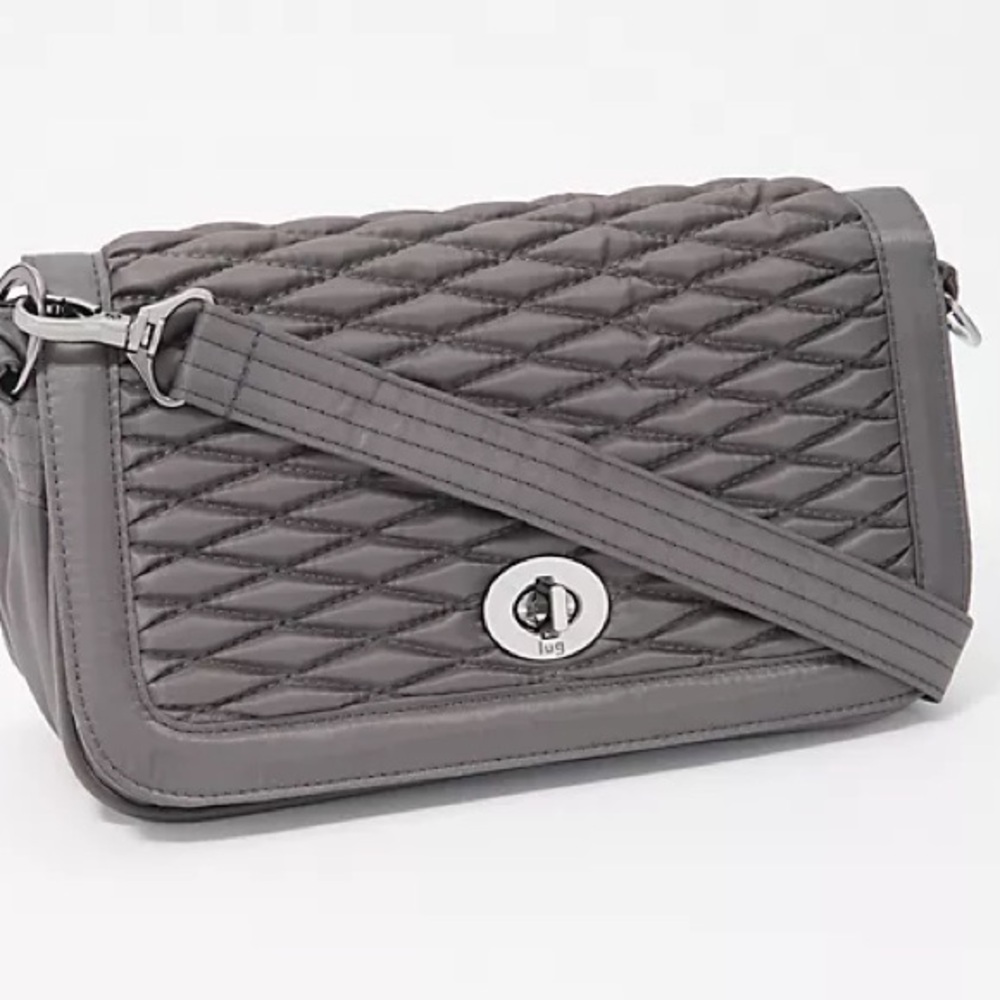 NWT LUG Allegro || Grey quilted crossbody 10”x6”x4”